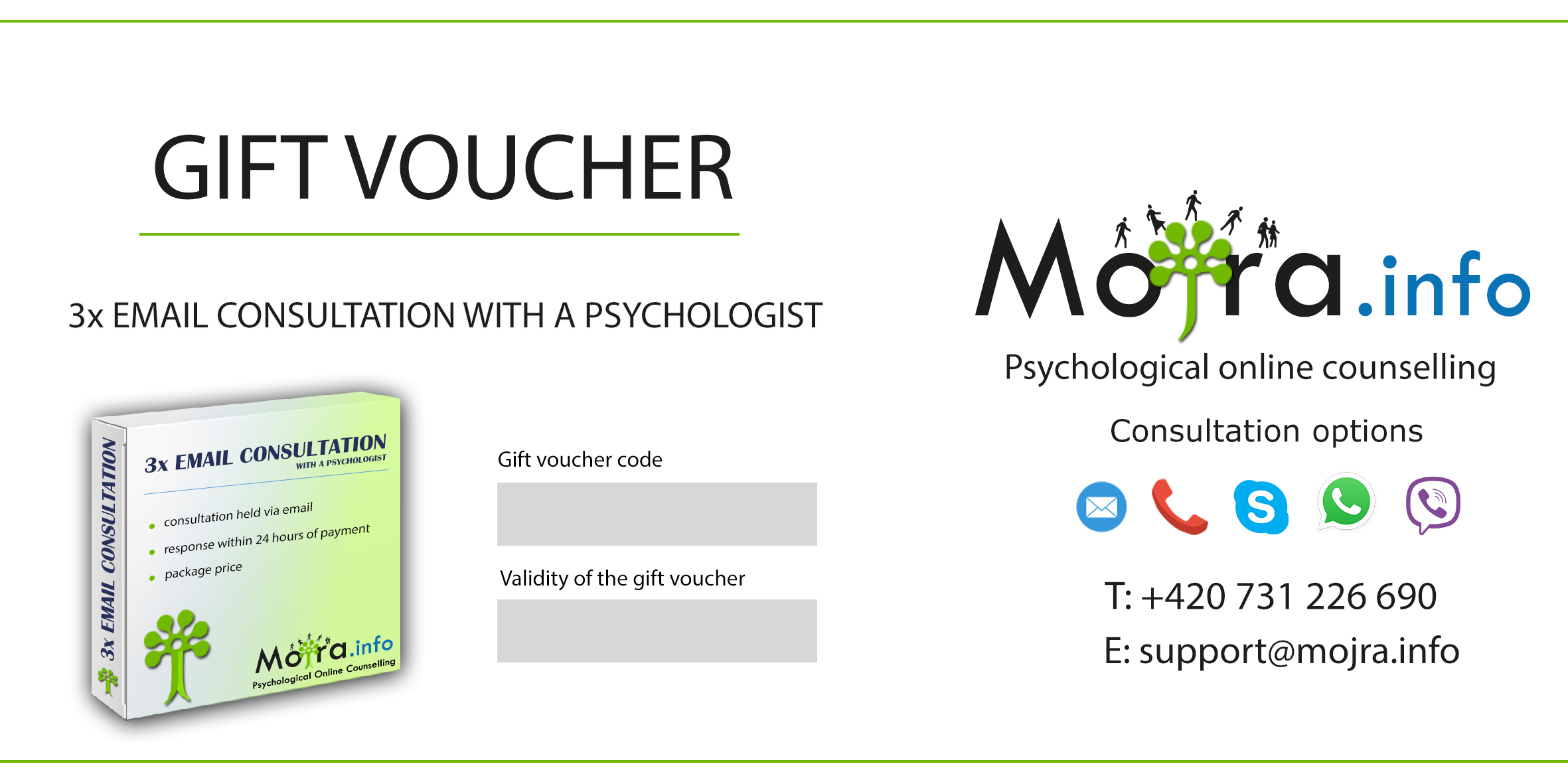 Gift Voucher: 3x Email consultation with a psychologist