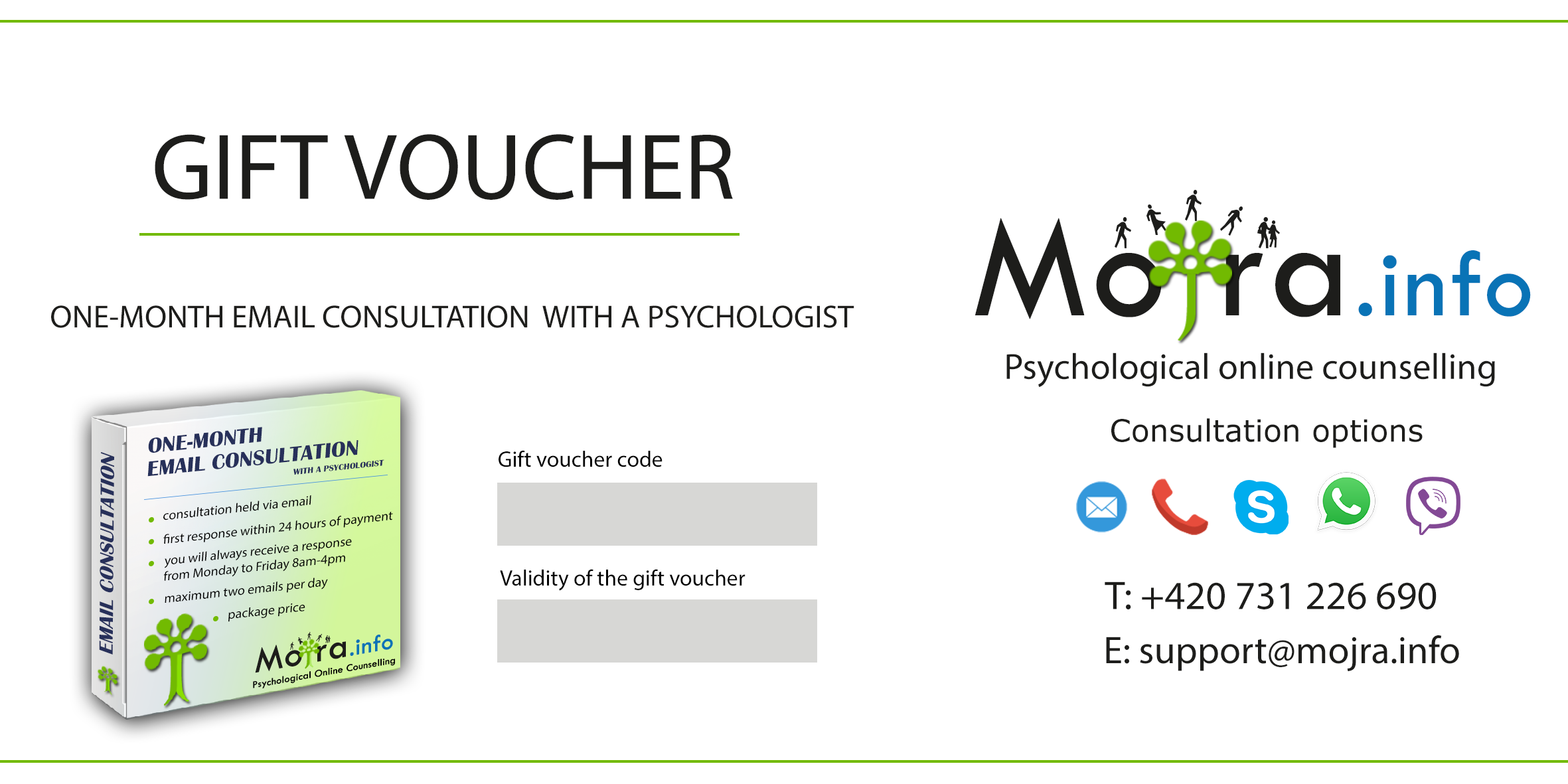 Gift Voucher: One-month Email consultation with a psychologist