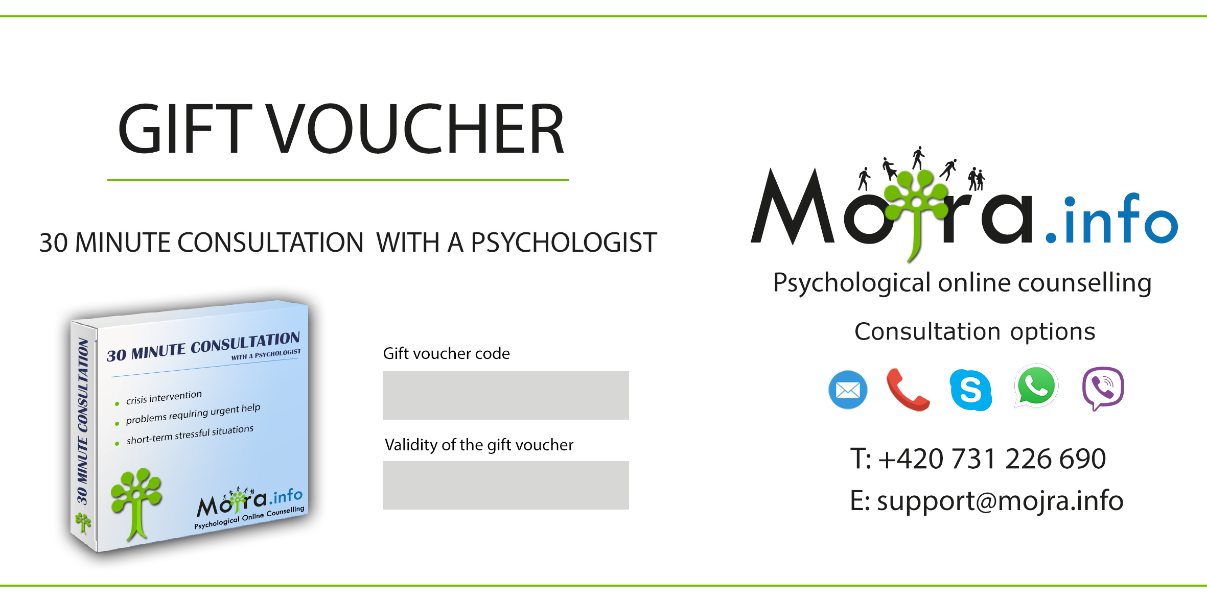 Gift Voucher: 30 minute consultation with a psychologist