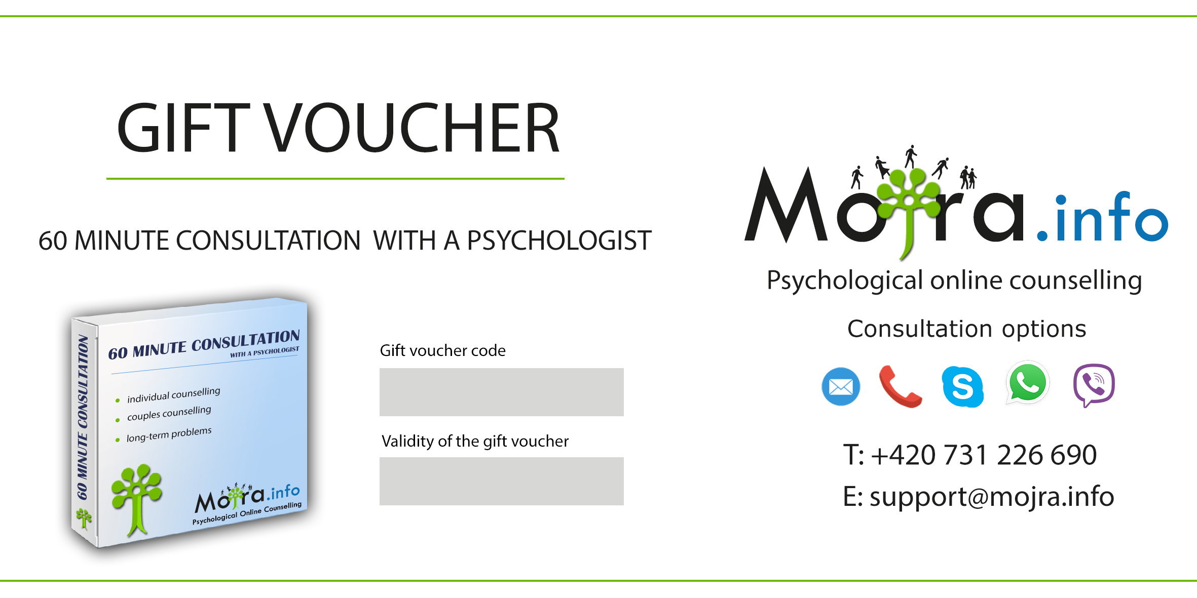Gift Voucher: 60 minute consultation with a psychologist
