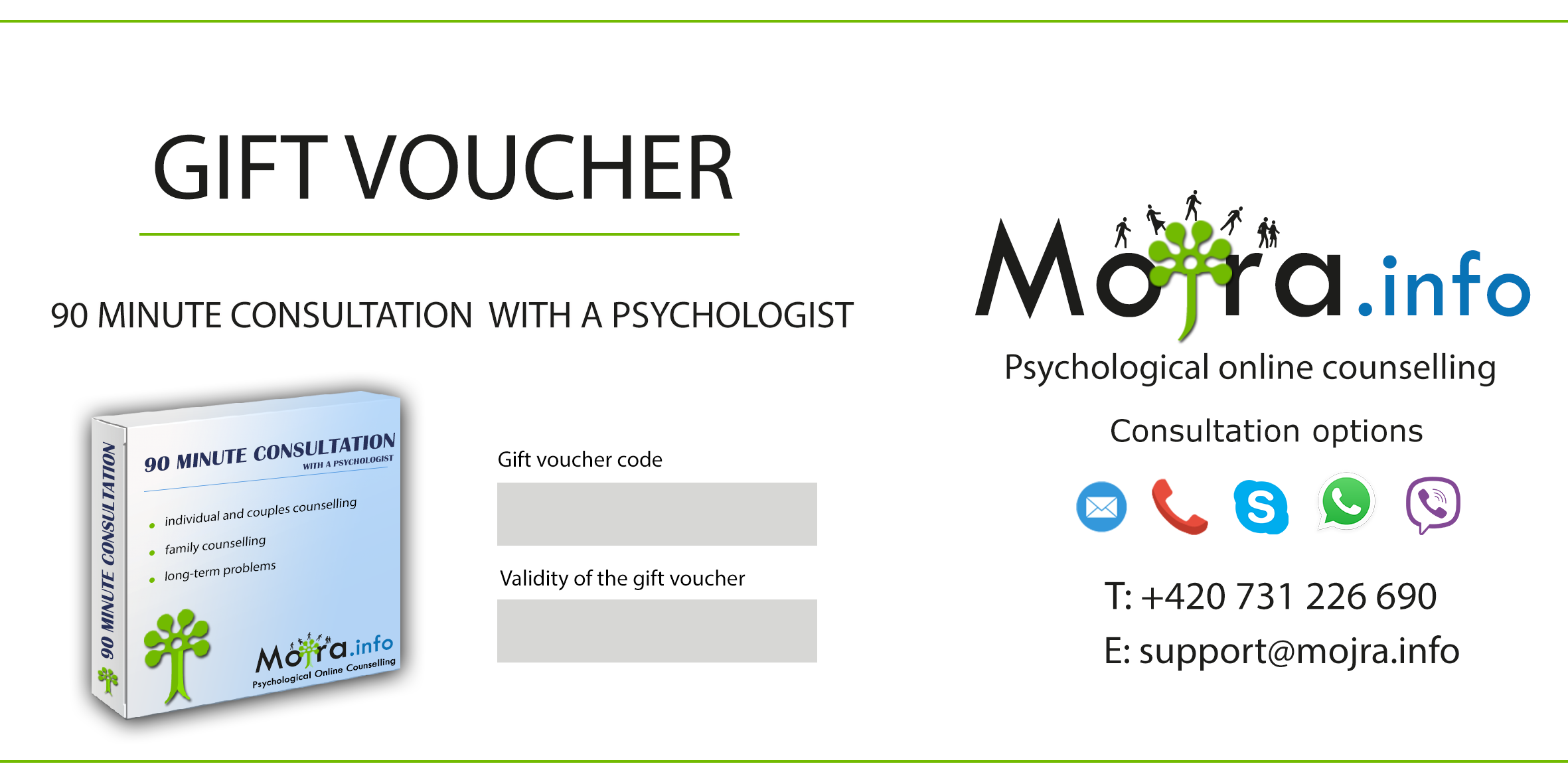Gift Voucher: 90 minute consultation with a psychologist
